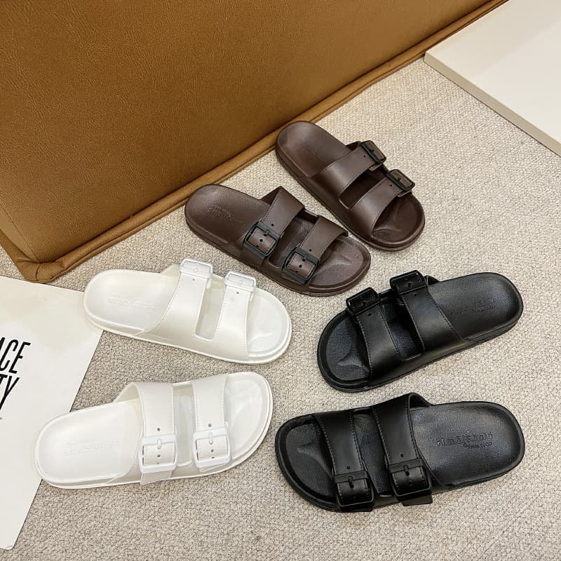 Fashionable Versatile Summer Slippers For Men And Women Home Outer Wear Soft Bottom Anti-Slip One-Piece Mesh Beach Slippers
