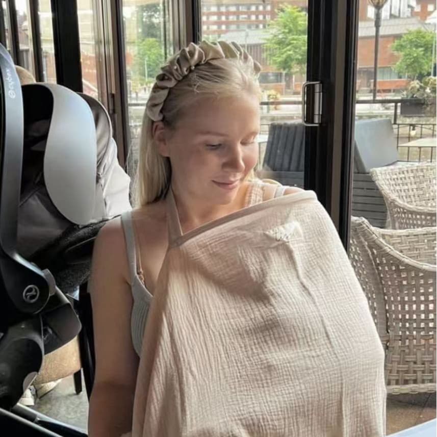 Cross-Breeding Nursing Top Breathable Cotton Gauze Nursing Cover Anti-Exposure Modesty Cloth Adjustable Nursing Scarf