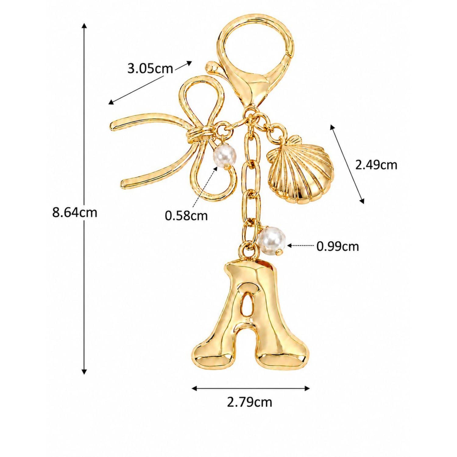 Amazon Cross-Border New Product Bubble 26 Letter Keychain Butterfly Alloy Women's Bag Pendant Accessory Gift