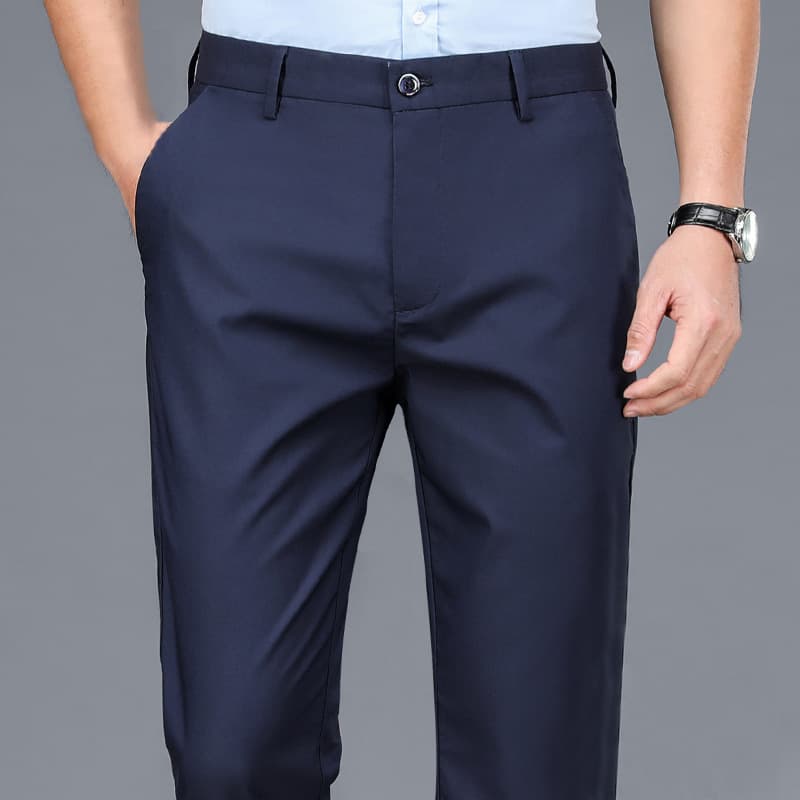 Middle-Aged and Elderly Men's Casual Long Pants, Stretch Trousers, Father's Loose Straight-Leg Pants, Dad Pants, Versatile Fashion Suit Trousers