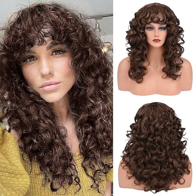 2025 New Cross-Border Women's Wig for Europe and America, Wavy Curly Wig, High-Temperature Synthetic Fiber Wig, In Stock