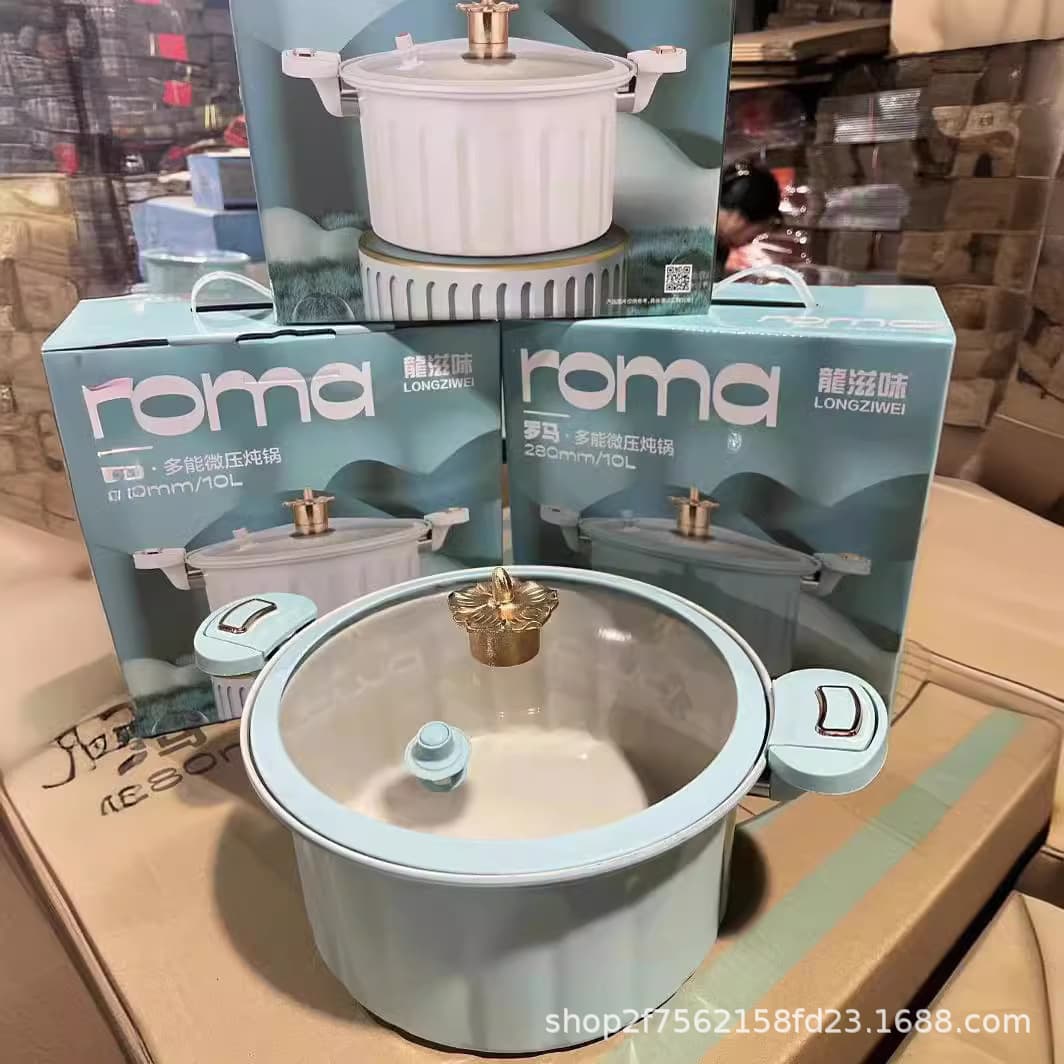 New Roman micro pressure cooker enamel ceramic pressure cooker non-stick stew pot easy to clean ceramic frying and cooking pot gift