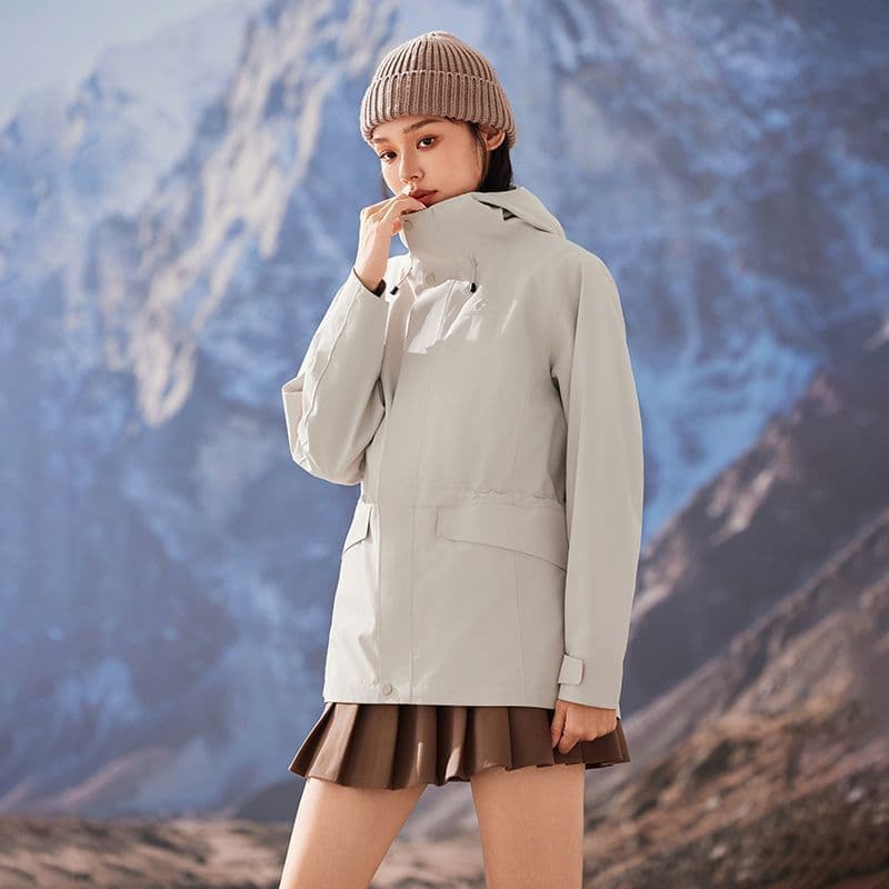 Tuoluzhe Outdoor Hiking Jacket Slim Fit Women's Fall Hooded Mountaineering Coat Windproof Waterproof Jacket