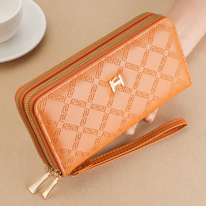 Women's Wallet Double Zipper Phone Purse Student Billfold Large Capacity Clutch Soft Coin Purse Wholesale Organizer