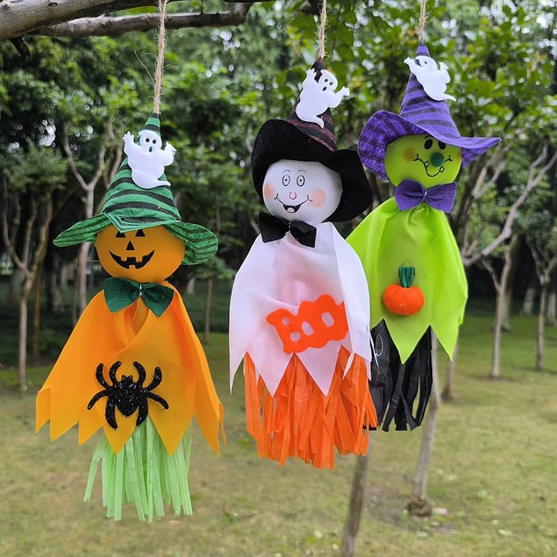 Halloween Decorations, Cute Ghost Paper Straw Hanging Ornaments, Pumpkin Ghost Festival Hanging Decorations, Cross-Border Hot-Selling Props