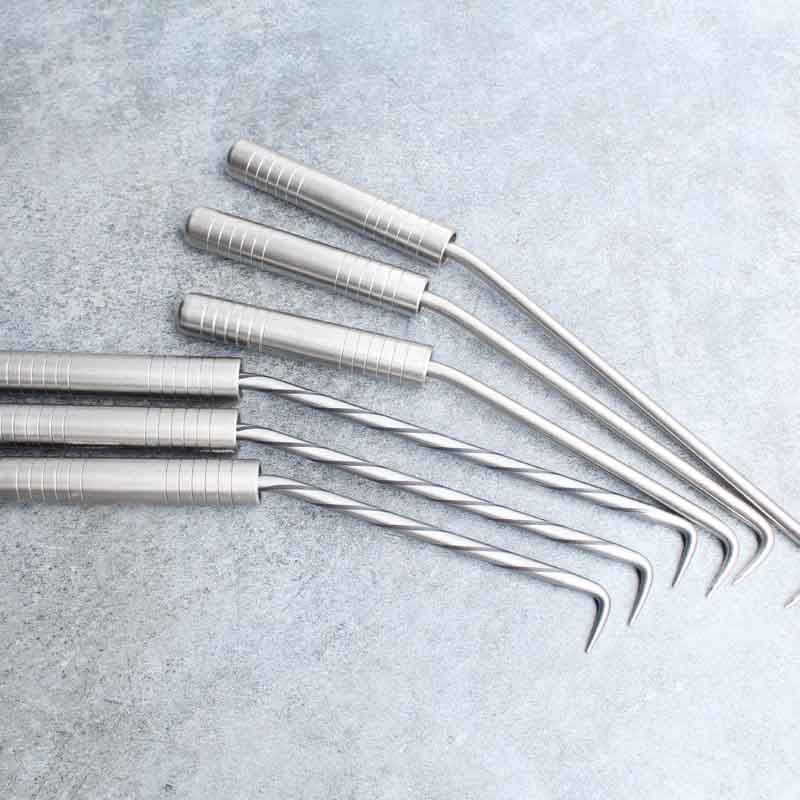 Four-bearing threaded core stainless steel rebar tying hook, labor-saving and anti-slip