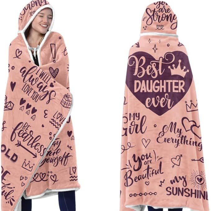 Factory direct supply Sherpa wool wearable blanket hoodie, Christmas gift for loved ones, wearable blanket