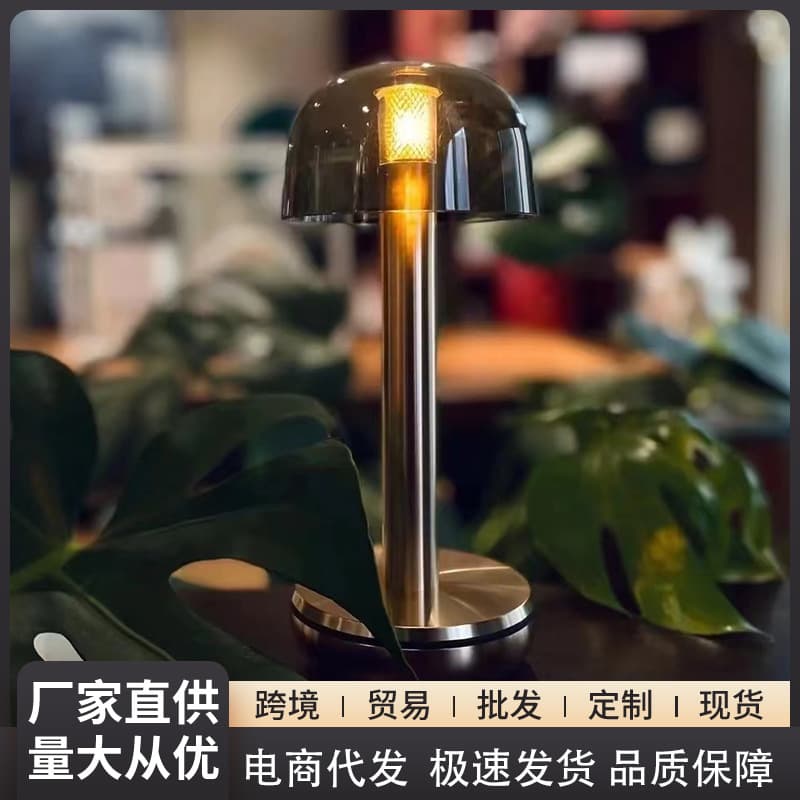 Rechargeable bar lamp, Nordic style, outdoor camping, restaurant, bar, indoor living room, bedroom, bedside, touch-sensitive ambient wireless charging.