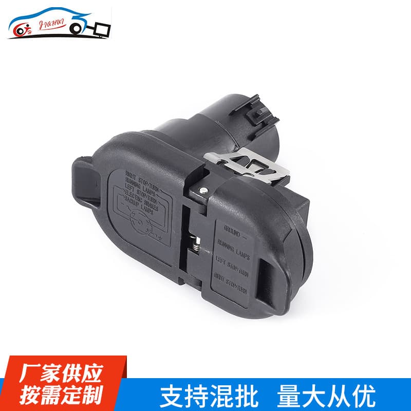 Cross-border auto parts manufacturer supplies 7-pin interface to round socket + 4 flat socket American trailer plug connector