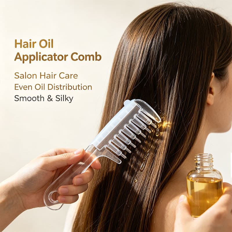 Cross-border New Crystal Liquid Guide Hair Comb Scalp Applicator Roller Head Massager Essential Oil Hair Growth Liquid Guide Comb