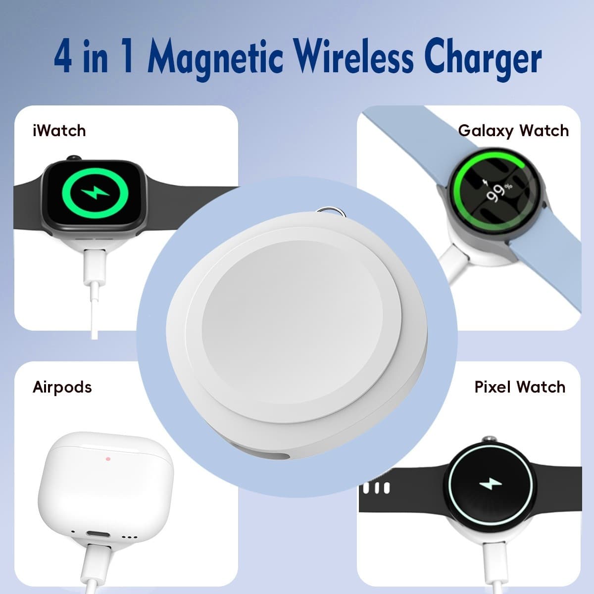 Magnetic Watch Wireless Charger Portable Suitable for Apple Watch Headphones Samsung Watch Google 1st Generation Handset