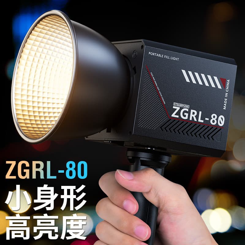 80W Handheld Outdoor Light COB High Power Fill Light Photography Light Professional Video Shooting Stage Lighting ZGRL80