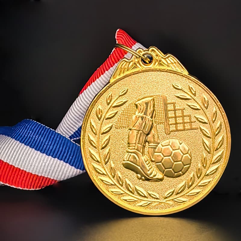 Custom Metal Medal Football Style Gold Silver Bronze Hanging Medal Universal for Competitions Events Sports Medal Hot Seller in Stock