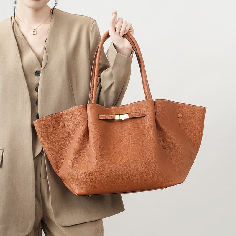 Cross-border Wings Top-layer Cowhide Single Shoulder Tote Bag Genuine Leather Laptop Women's Large Capacity Handbag