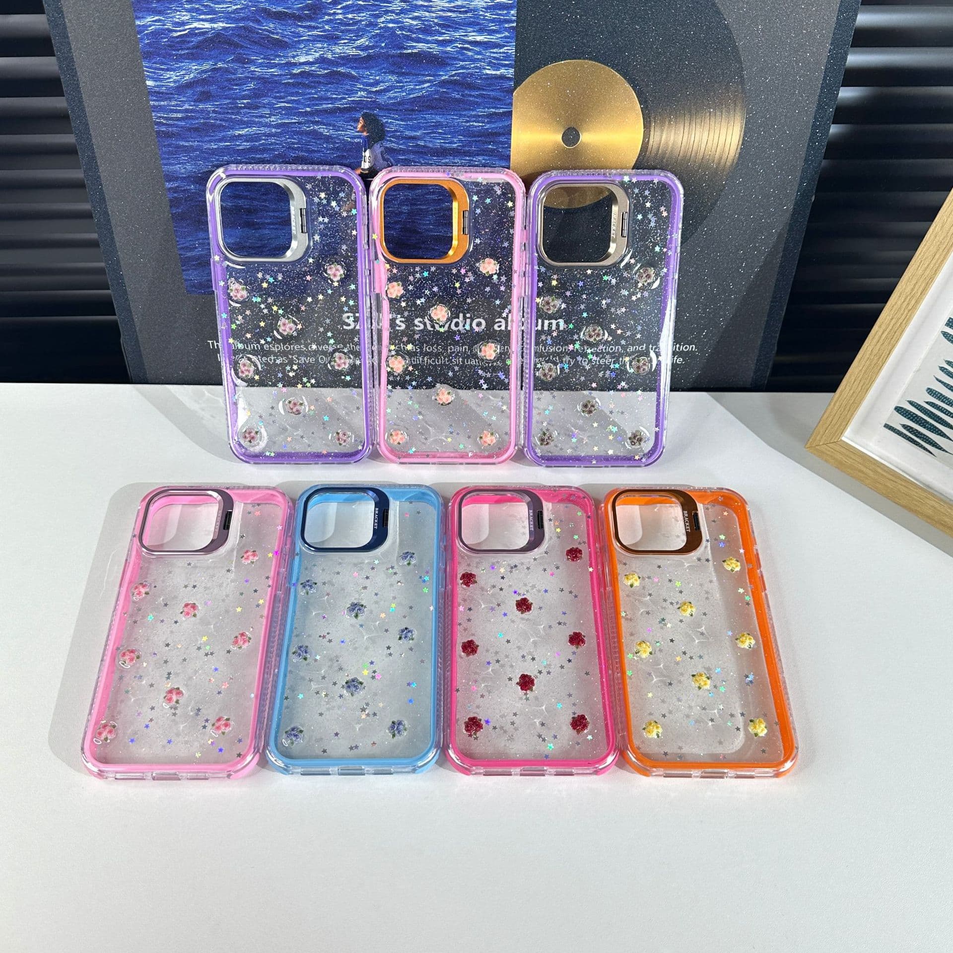 Factory Custom Phone Case for iPhone 16 Apple 17 Glitter Epoxy iPhone 13 Pro Anti-Slip