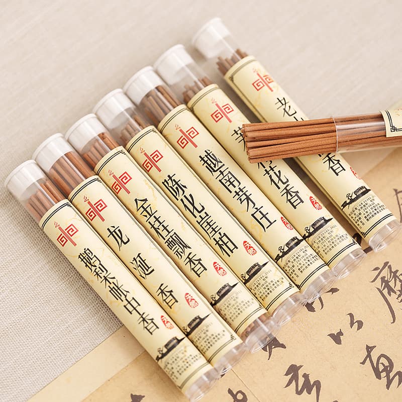 TikTok Hot Natural Incense Sticks: Sandalwood, Agarwood, Osmanthus Fragrance, Vertical Heart Sutra Burner, Horizontal Incense Box, Incense Holder, Home Use