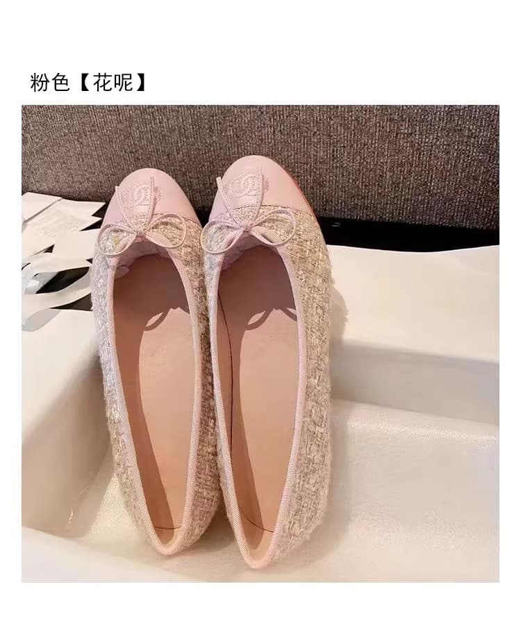 Xiaoxiang Style Round Toe Shallow Flat Single Shoes for Women 2026 New Fairy Style Genuine Leather Bow Color-Block Ballet Shoes