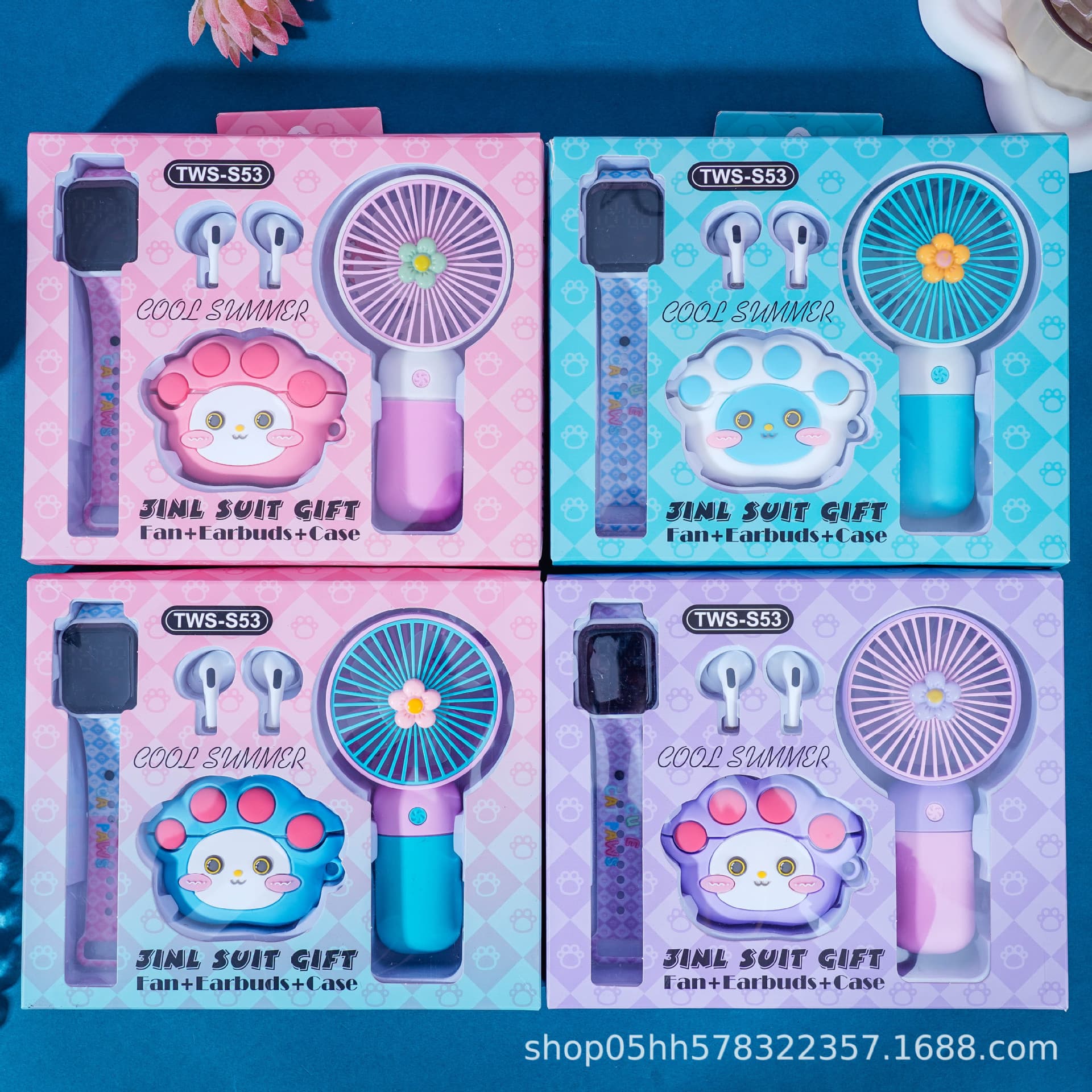Cross-border Bluetooth headset 2026 Sanrio handheld small fan watch set cartoon factory wholesale wireless headset