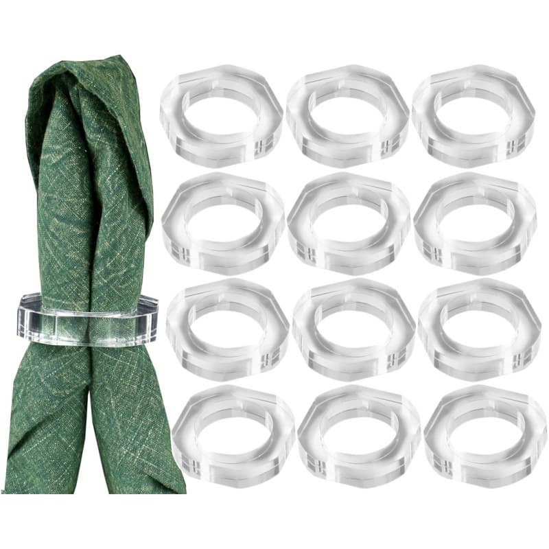 Transparent acrylic wedding party napkin ring napkin holder family party table decoration