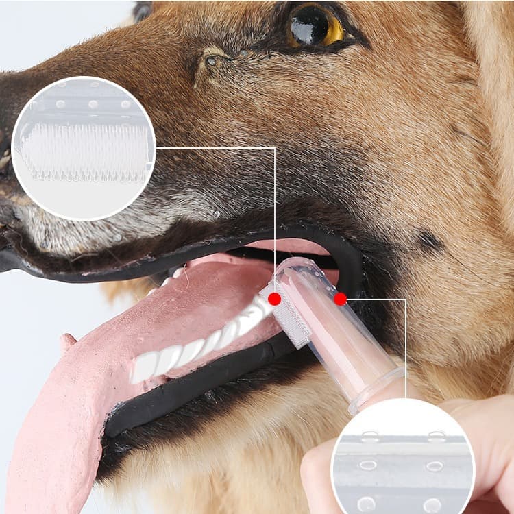 Pet Dental Wipe Finger Toothbrush for Cats and Dogs, Oral Teeth Cleaning, Removes Tartar, Silicone Finger Sleeve, Pet Toothbrush