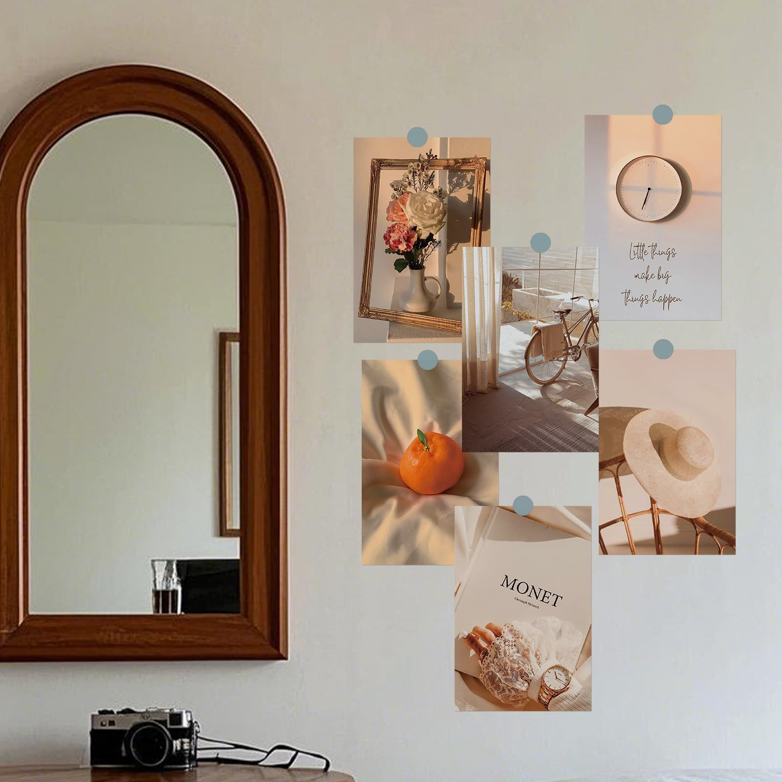 Qiyu Postcard Nordic-style Beige Card ins-style Advanced Postcard Room Bedroom Wall Decoration