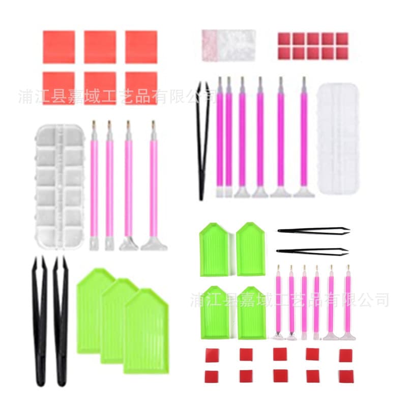 Cross-border Hot Selling Diamond Painting DIY Tool Kit, Clay, Diamond Pen, Tweezers, Diamond Tray, Diamond Box