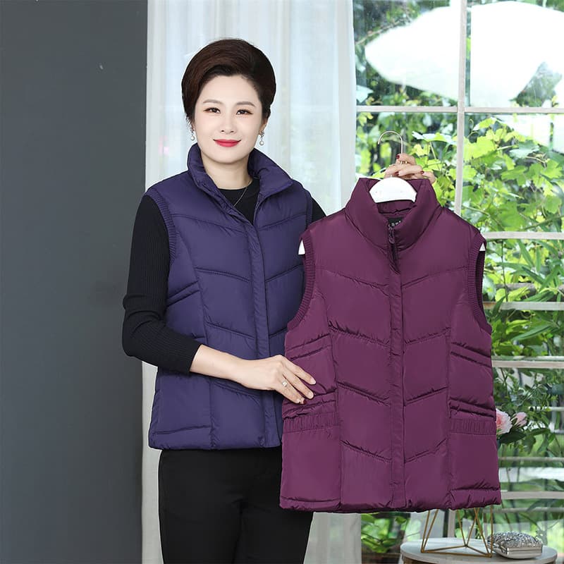 Women's Down Cotton Vest for Middle-Aged and Elderly, Plus Size Warm Vest for Grandma, Thickened Home or Outdoor Wear, Mother Style