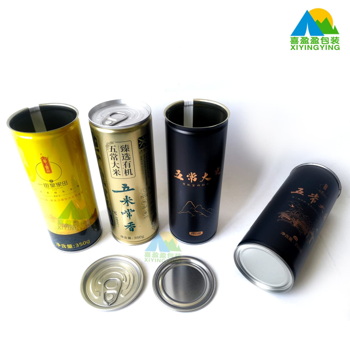 Production of 300-500g canned rice in easy-open cans, supports small quantity printing of patterns.