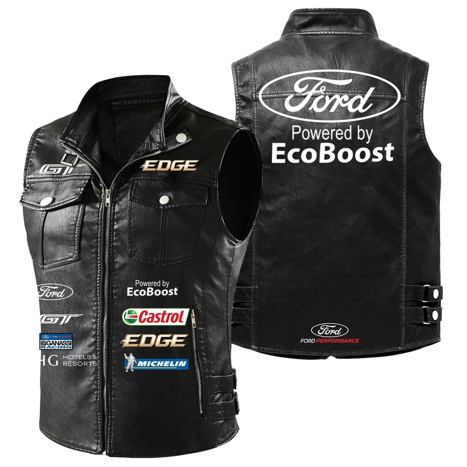 2023 Spring/Summer New High-End Unlined Motorcycle PU Vest Rider Style