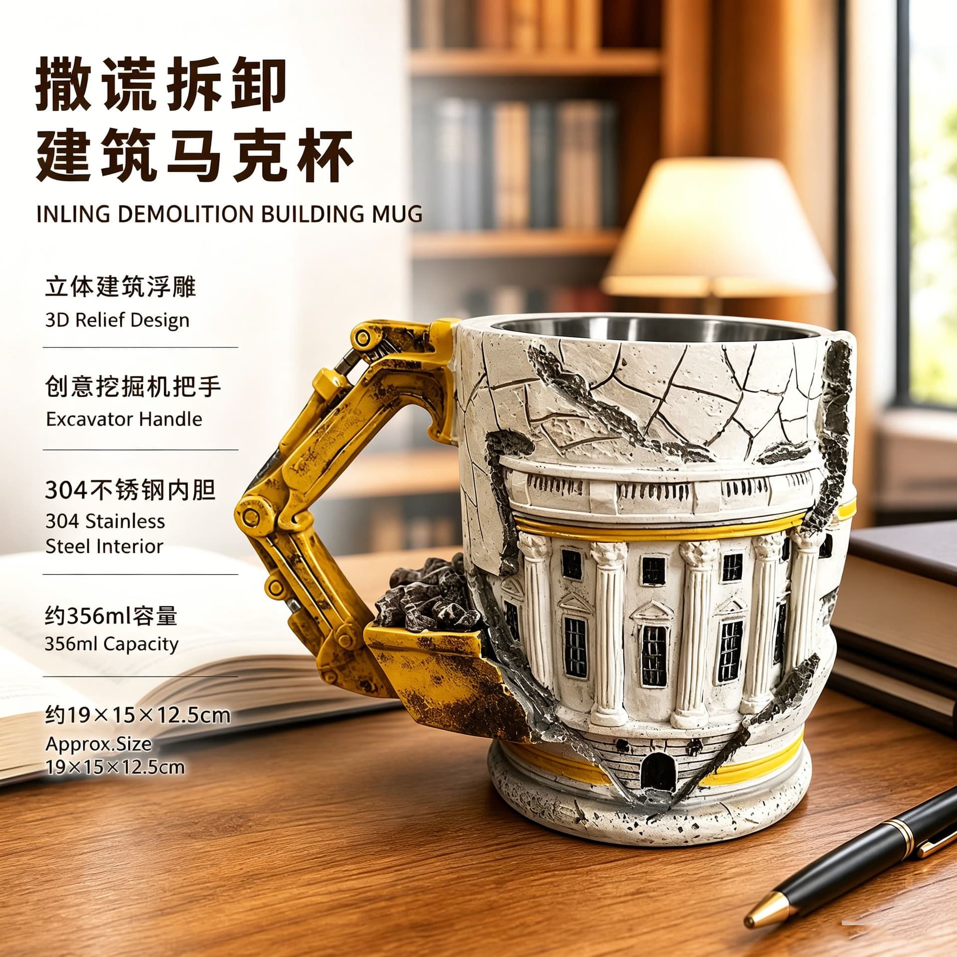 New Cross-Border Deception Demolition Building Mug Someone Lied Demolition Mug 3D
