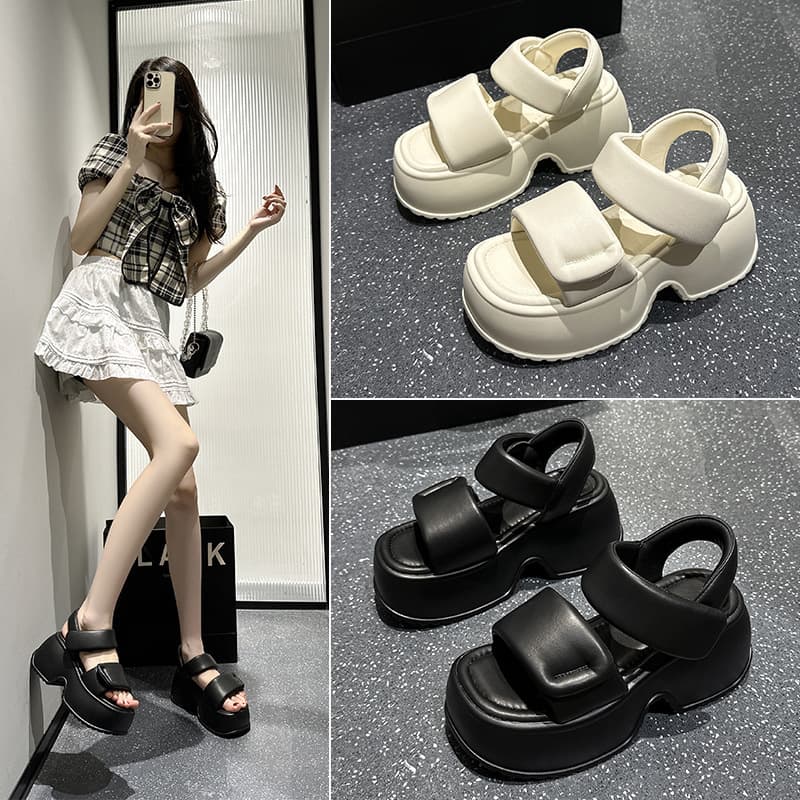 Roman Sandals for Women Summer Outdoor Wear Exquisite 2024 New Fairy Style Wedge Beach Shoes Thick Bottom Height Increasing Women's Shoes