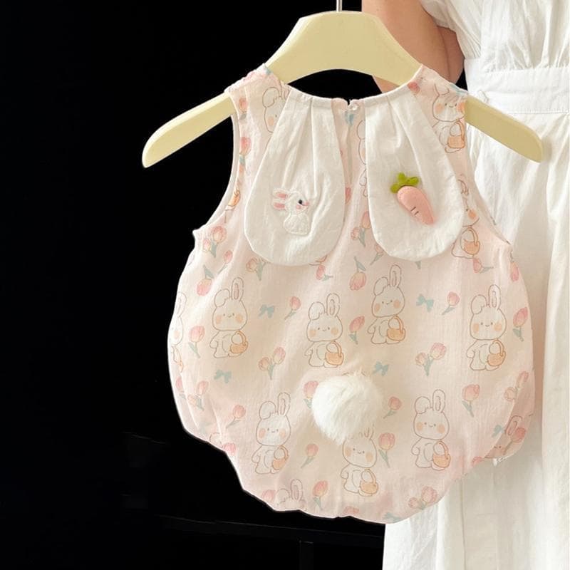 Cute Baby Super Adorable Clothes Summer Thin Stylish Casual Baby Bunny Romper Baby Summer Bodysuit