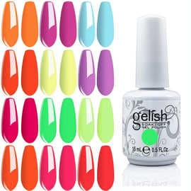 Fluorescent Nail Polish Gelish New Candy Color Macaron Plum Color Red Orange Yellow Green Blue Blue Purple