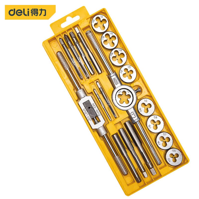 Deli DL0028 Tap and Die Set Manual Tap Die Threading Tool Kit for Hardware
