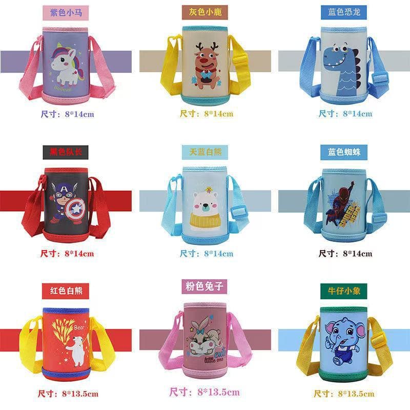 Kids Thermal Water Bottle Kettle Cup Cover with Strap, Crossbody Lanyard Style, Portable and Carryable Universal Protective Cover