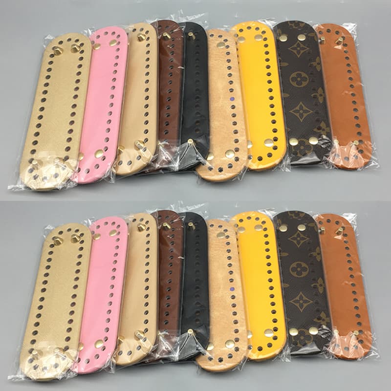 Reinforced 5*18 handmade bag bottom PU leather base wholesale, DIY crochet woven bag hardware leather oval base