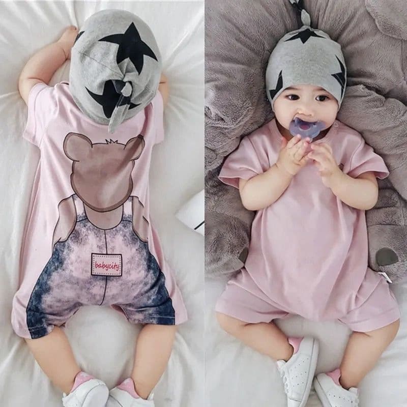 Baby Boy Short Sleeve Bodysuit, Thin Cotton Summer Style, Newborn Infant Bodysuit for Spring, Summer, Autumn