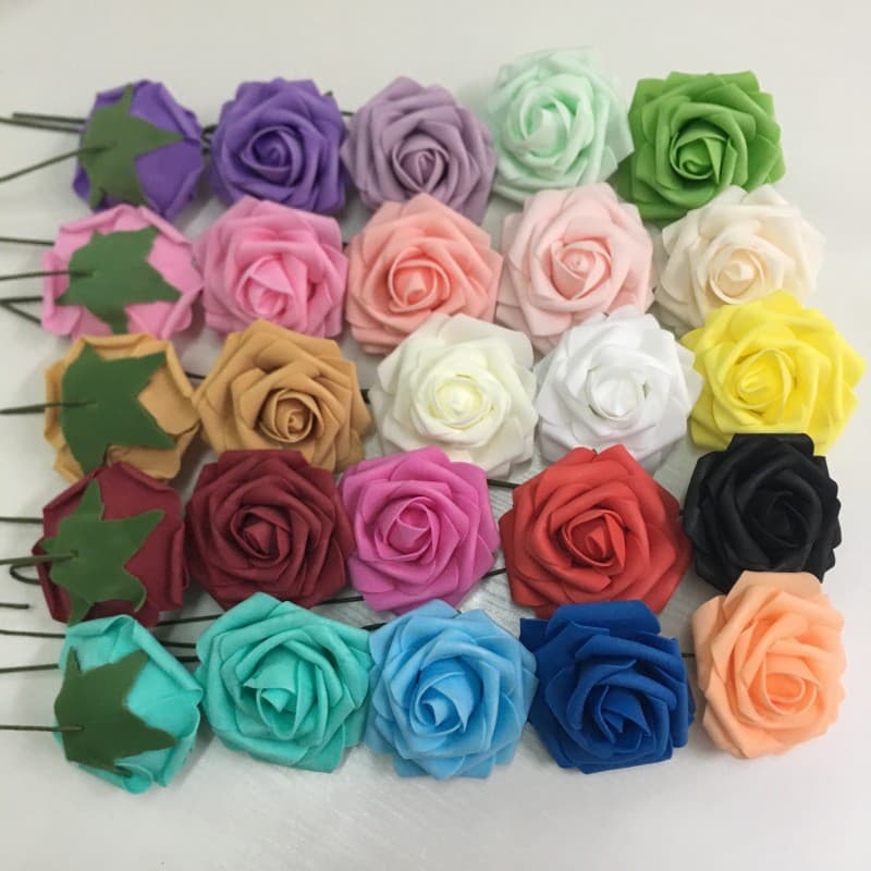 7cm simulated PE foam rose flower head wedding flower fake flower Valentine's Day flower head DIY home decoration flower