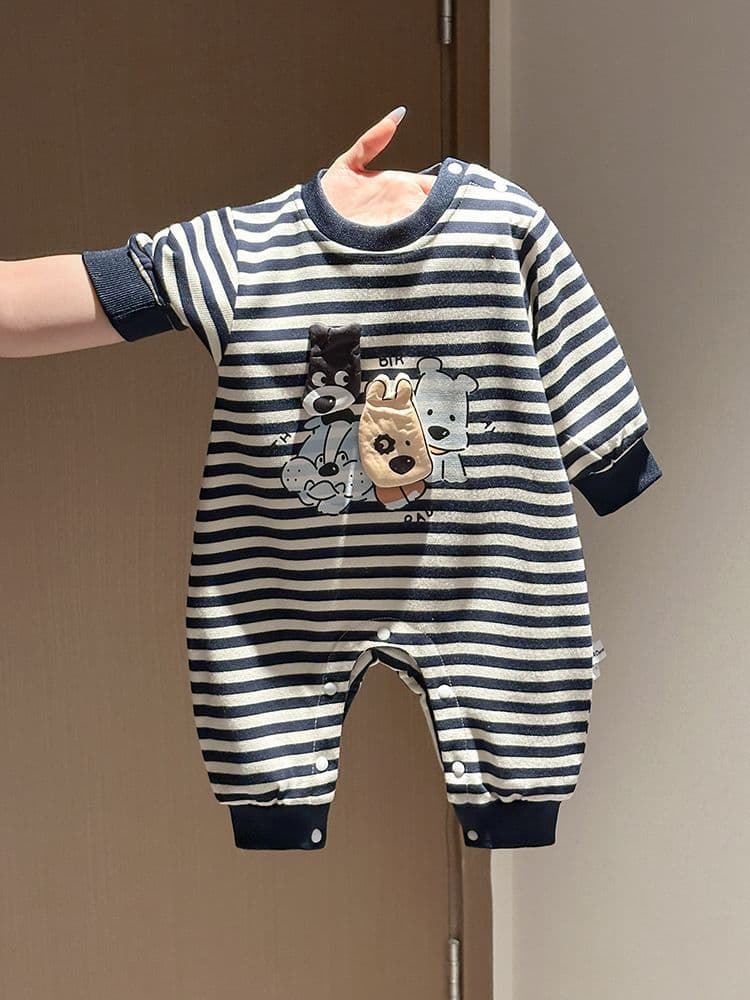 Baby Spring and Autumn Romper 2025 New Long-Sleeve Crawling Suit Newborn Bodysuit Homewear Outwear