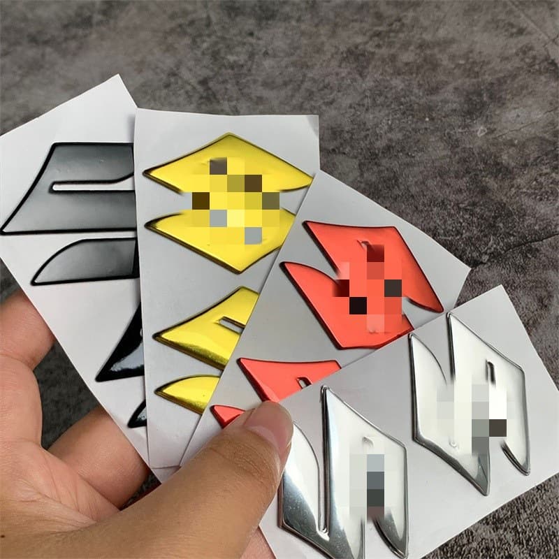 Motorcycle Decal Sticker S Logo Soft Rubber Electroplated Sticker 3D Adhesive
