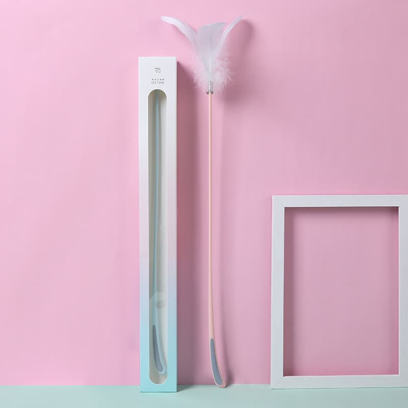 Original Rabbit Ears Cat Teaser High Toughness with Bell Goose Feather Cat Teaser Rod Cat Toys Wholesale in Stock