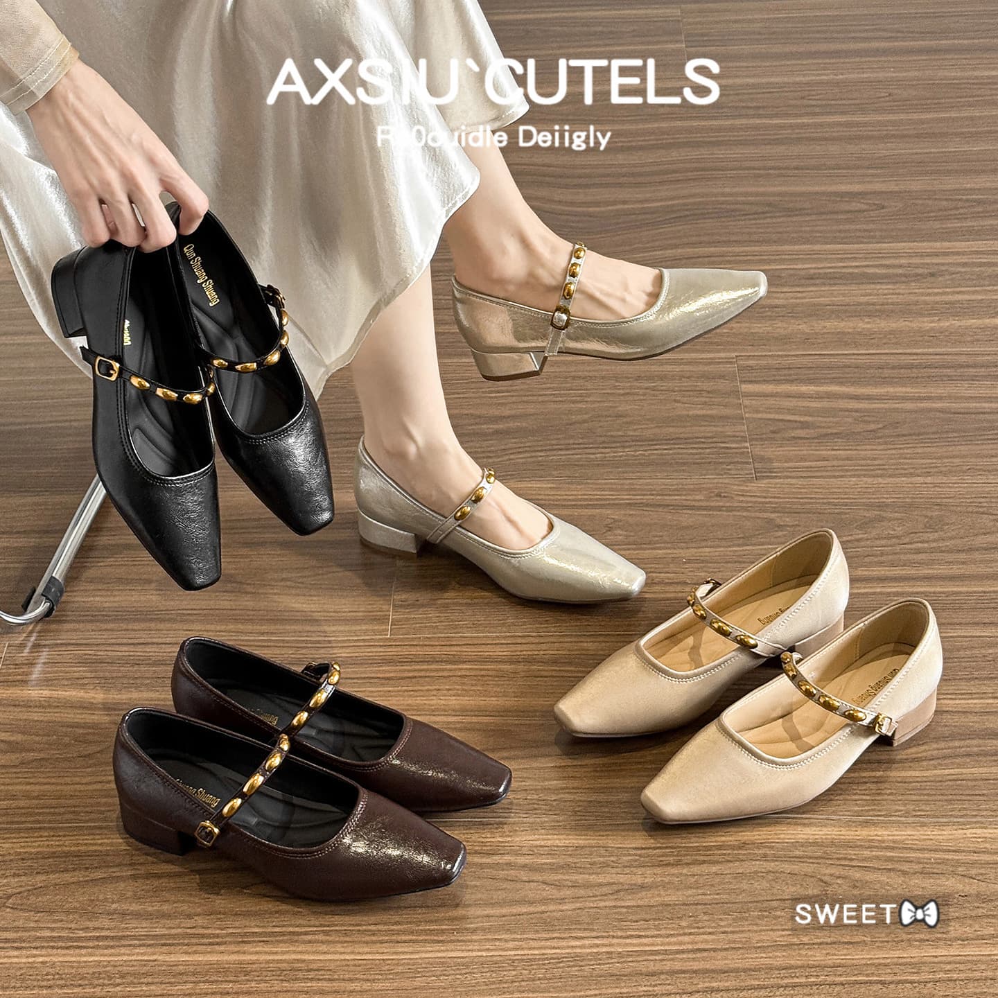 Retro Shallow Mouth Mary Jane Women's Shoes 2025 New Summer Thick Heel High Heels Square Toe Small Fragrance Style Skirt Single Shoes