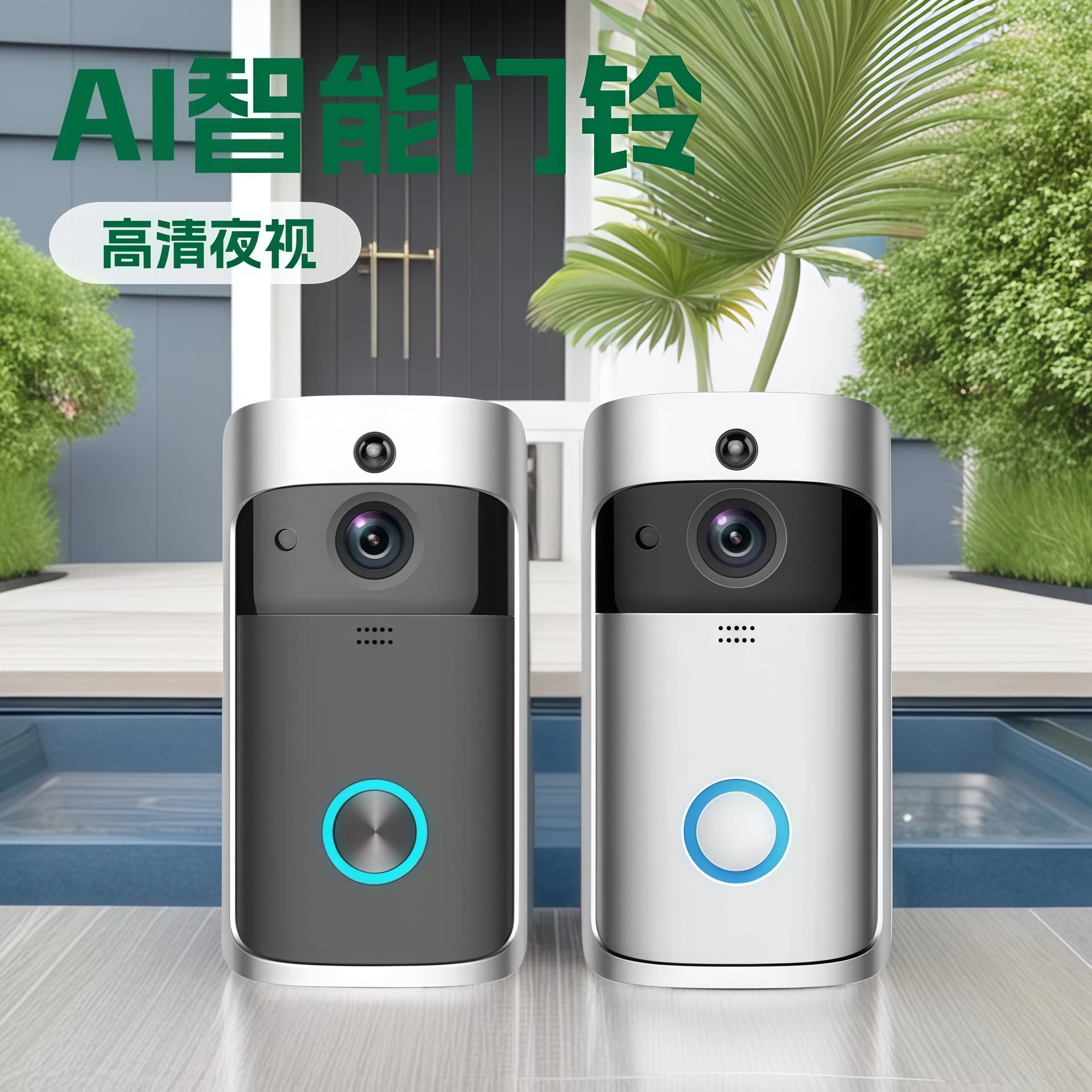 Cross-mirror Tuya video doorbell wireless WiFi remote intercom talking HD night vision smart sensor monitoring