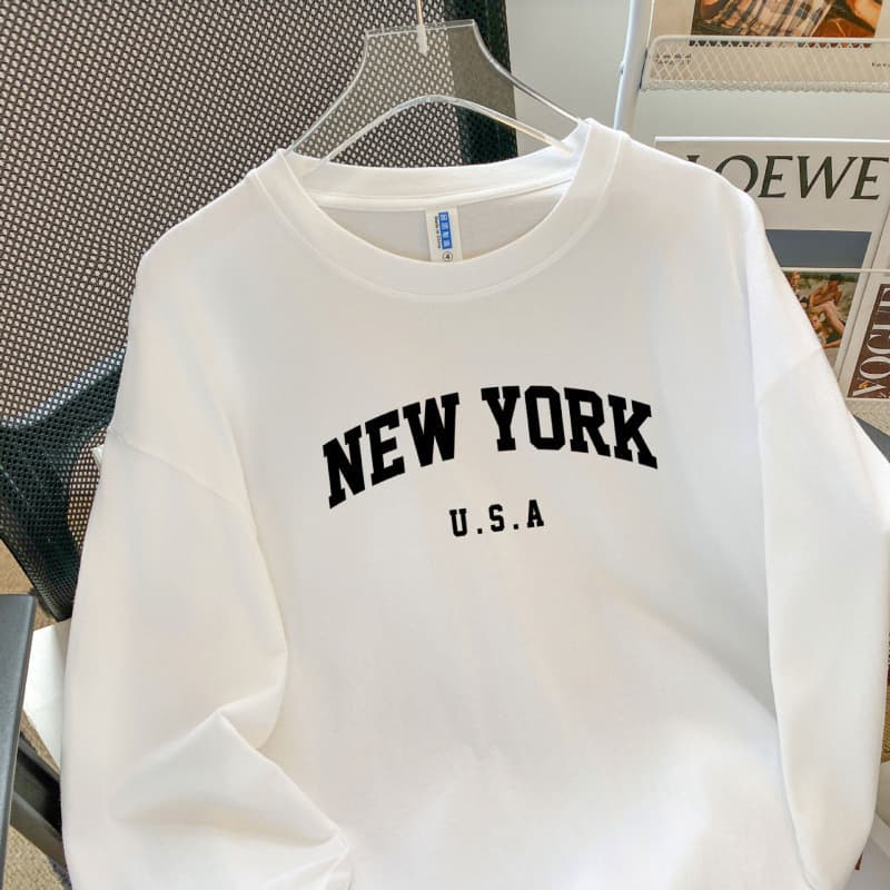 Export Women's Casual NEW YORK City Logo Long Sleeve T-Shirt for Women