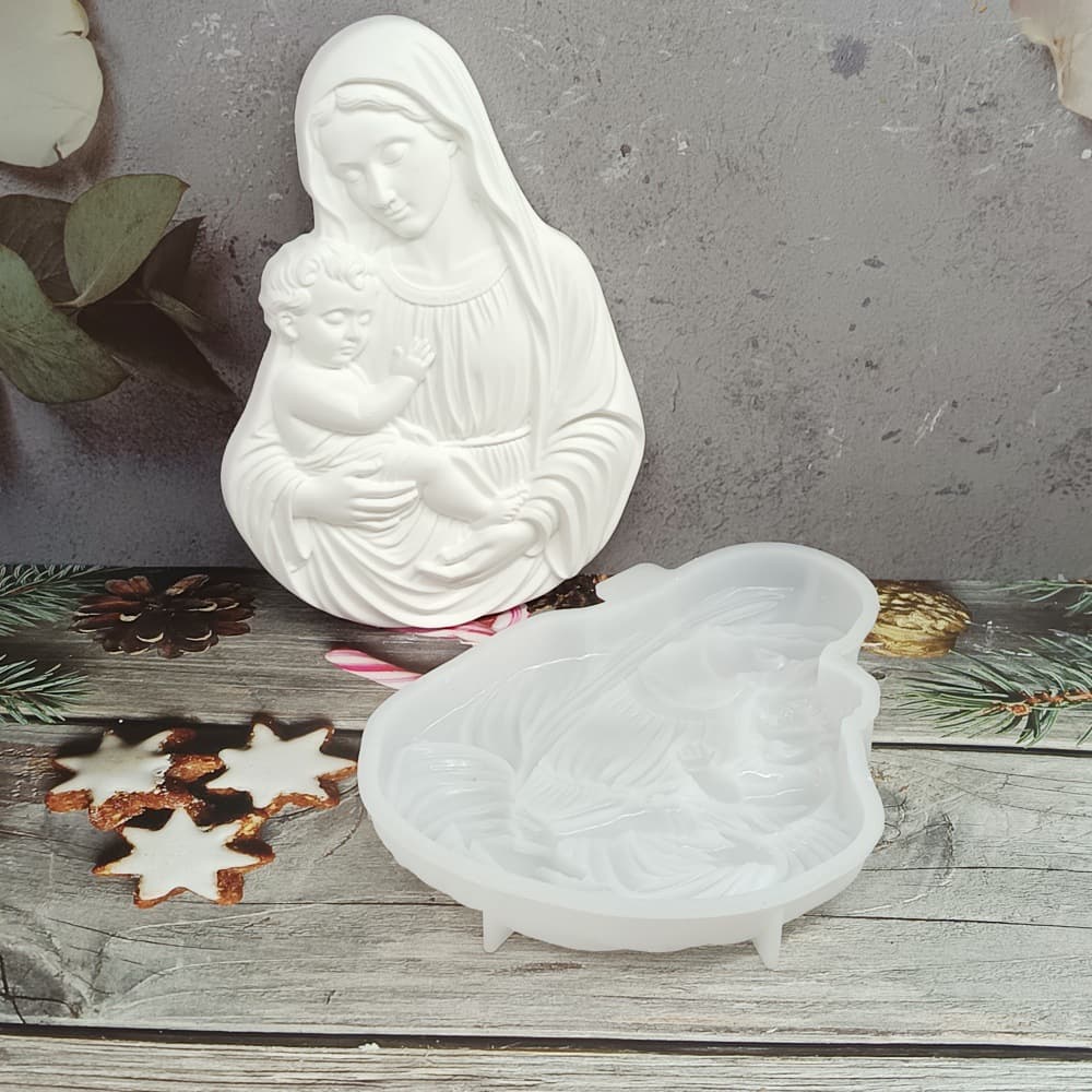 S1560 Wild Su Notre Dame Semi-3D Wall Hanging Desktop Decoration Cement Plaster Mold DIY Silicone Mold
