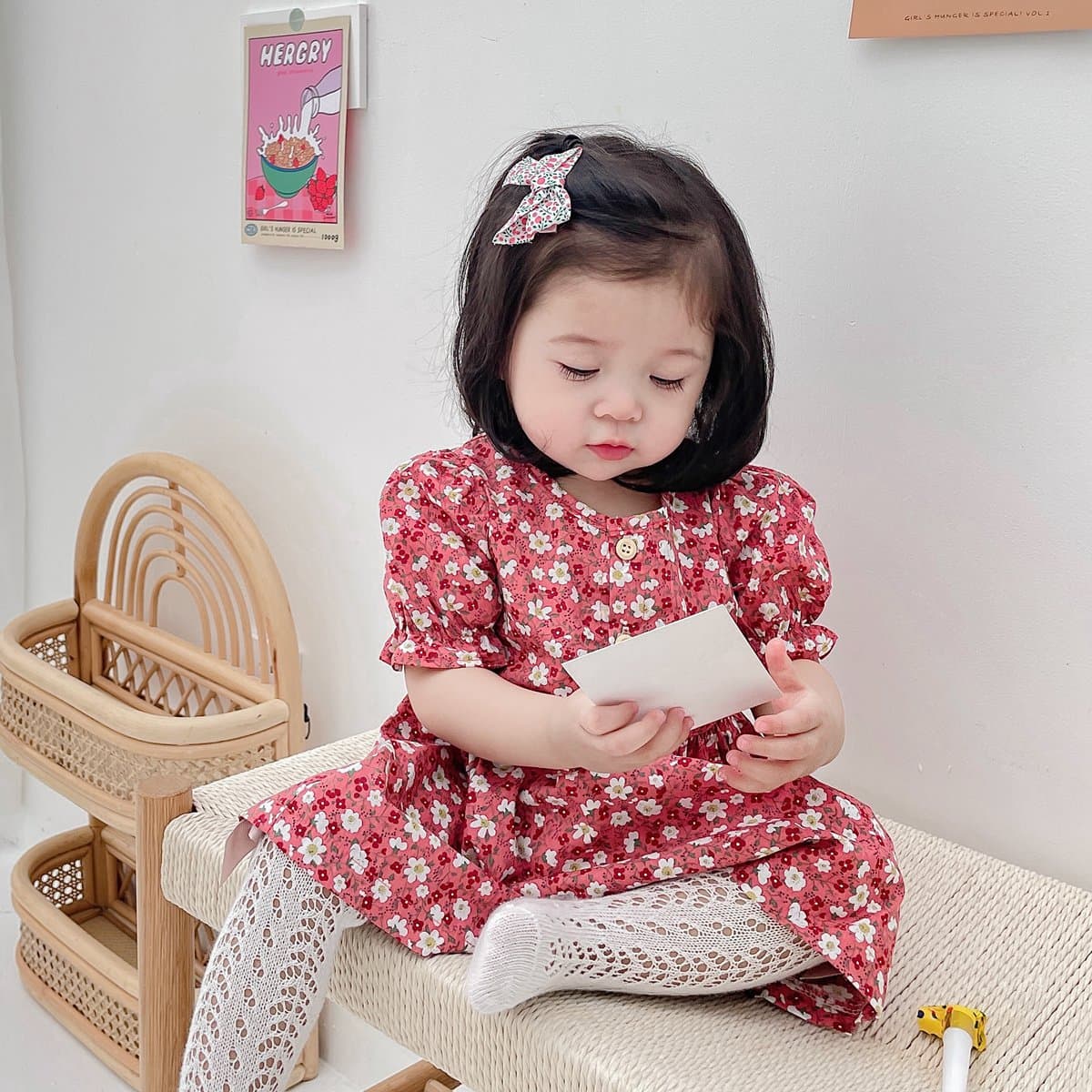 Girls Summer Floral Baby Dress Korean Style Infant Beach Vacation Dress
