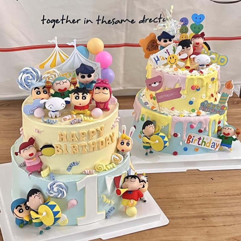 Internet celebrity cute crayon Shin-chan cake decoration ornaments cartoon Shin-chan boy children's birthday baking dress-up plug-in