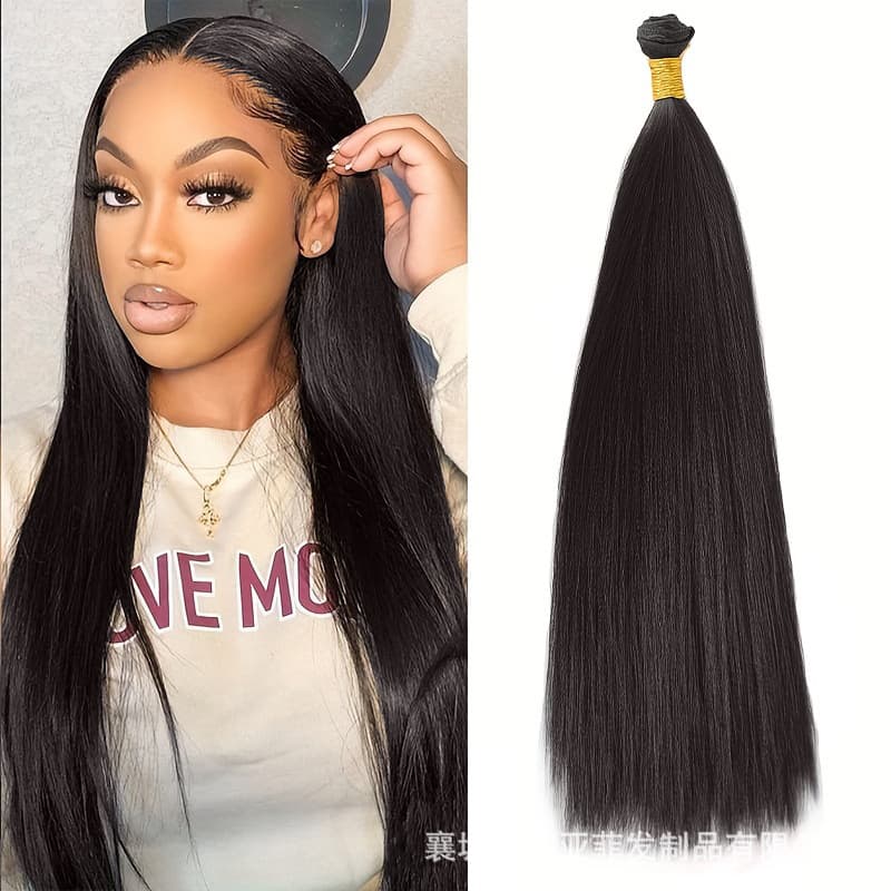 African Synthetic Wig European and American Wig Women's Straight Hair Kinky Straight Bundle Synthetic Hair Weft Wig