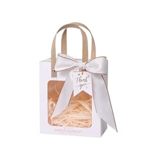 Custom Paper Bag LOGO Printing Wedding Thank You Gift Packaging Kraft Paper, Gift Box and Processing Window