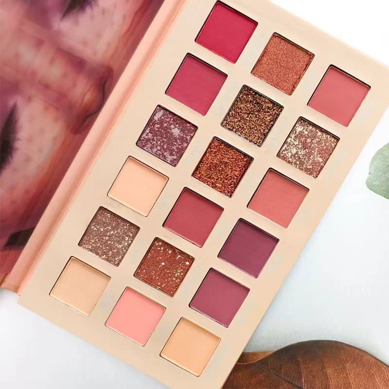 Kapel 18-Color Desert Rose Eyeshadow Palette: Internet Celebrity Style HUDA Glitter Multicolor Large Glitter Cosmetic Eyeshadow